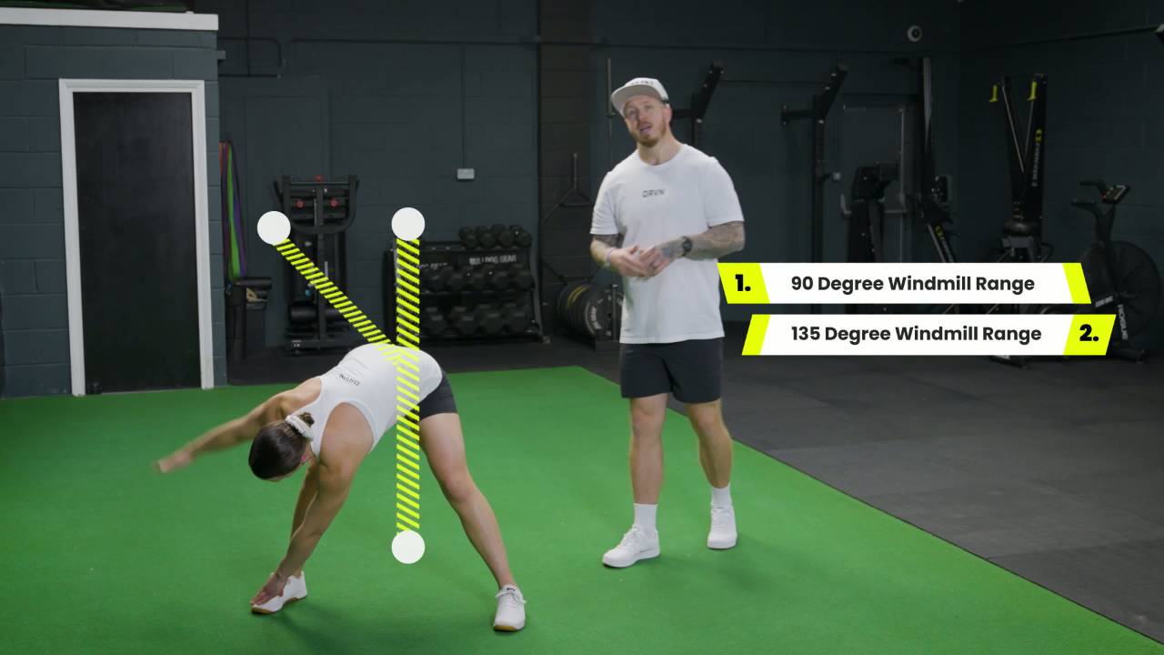 Windmill Rotation Test — 90 and 135 degree range of motion demonstration